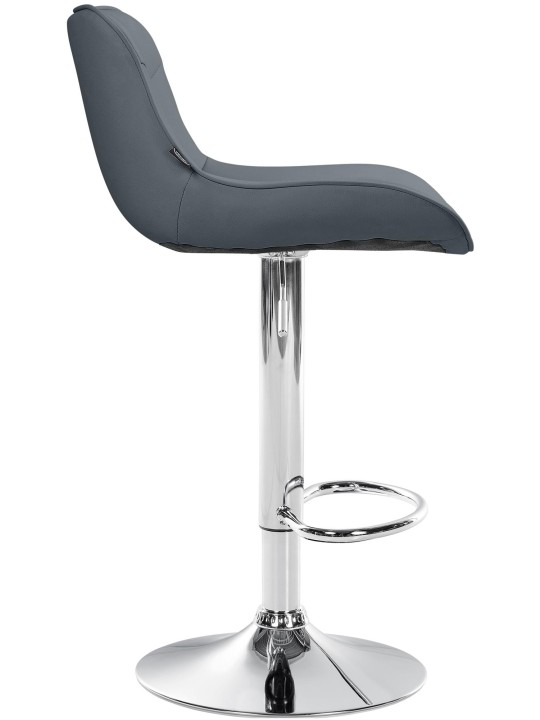 Barkruk Vonore kunstleer chroom, grijs