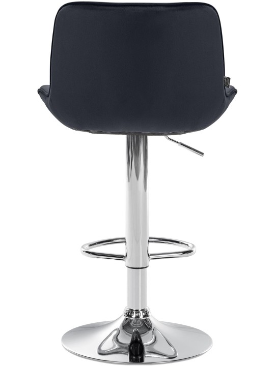 Barkruk Vonore fluweel chroom, zwart