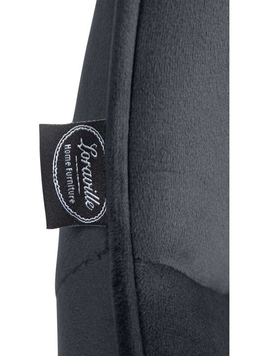 Barkruk Vonore fluweel chroom, zwart