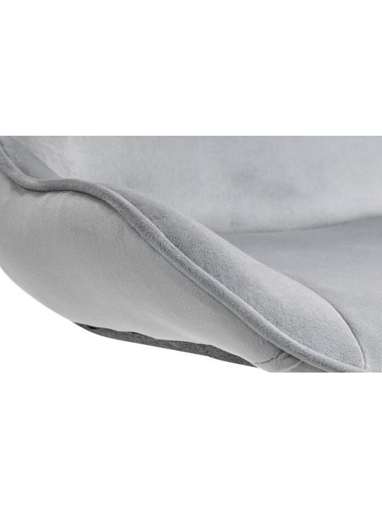 Barkruk Vonore fluweel chroom, grijs