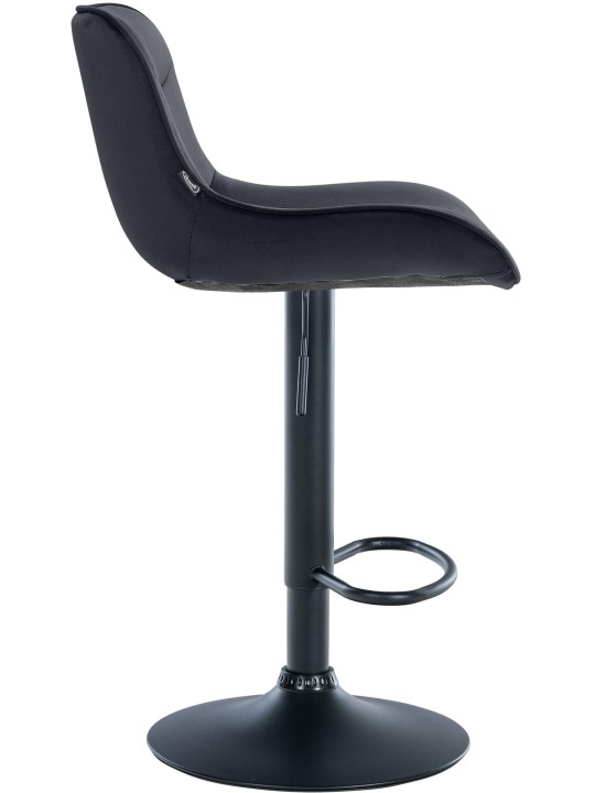 Barkruk Vonore fluweel, zwart