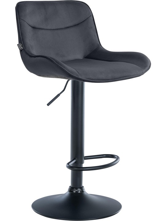 Barkruk Vonore fluweel, zwart