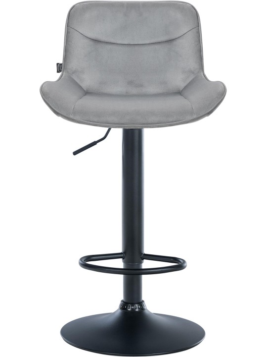 Barkruk Vonore fluweel, grijs