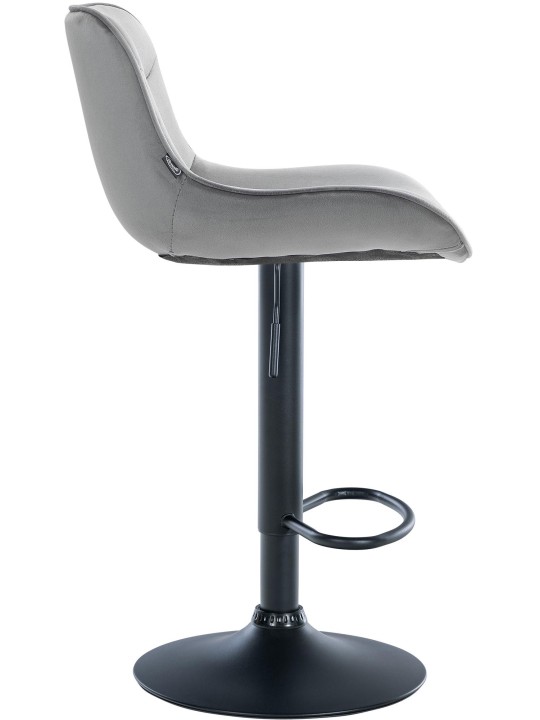 Barkruk Vonore fluweel, grijs