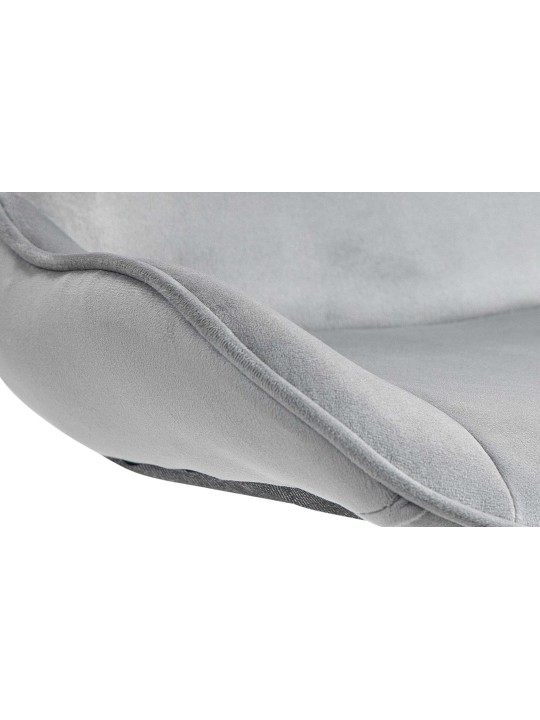 Barkruk Vonore fluweel, grijs