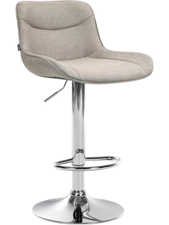 Barkruk Vonore stof chroom, taupe