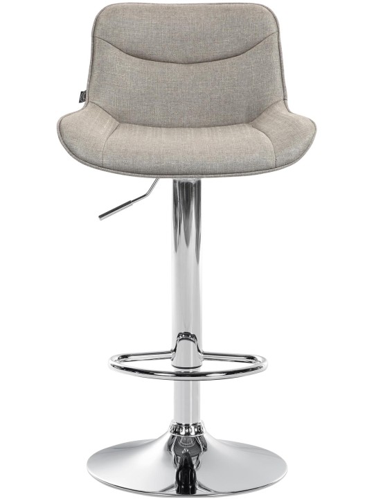 Barkruk Vonore stof chroom, taupe