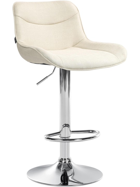 Barkruk Vonore stof chroom, crème