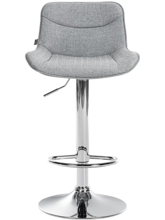 Barkruk Vonore stof chroom, grijs