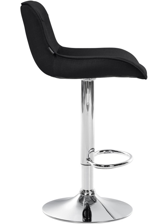 Barkruk Vonore stof chroom, zwart