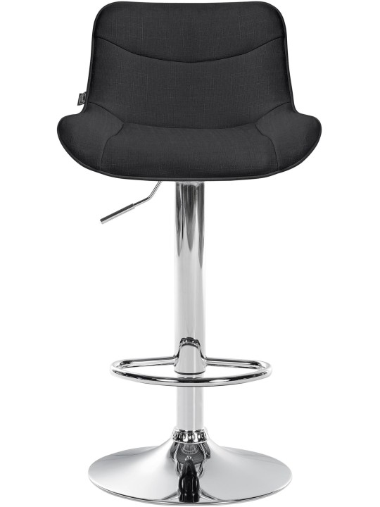 Barkruk Vonore stof chroom, zwart