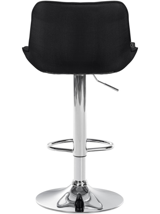 Barkruk Vonore stof chroom, zwart