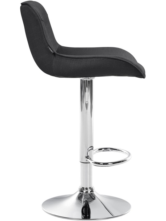 Barkruk Vonore stof chroom, donkergrijs