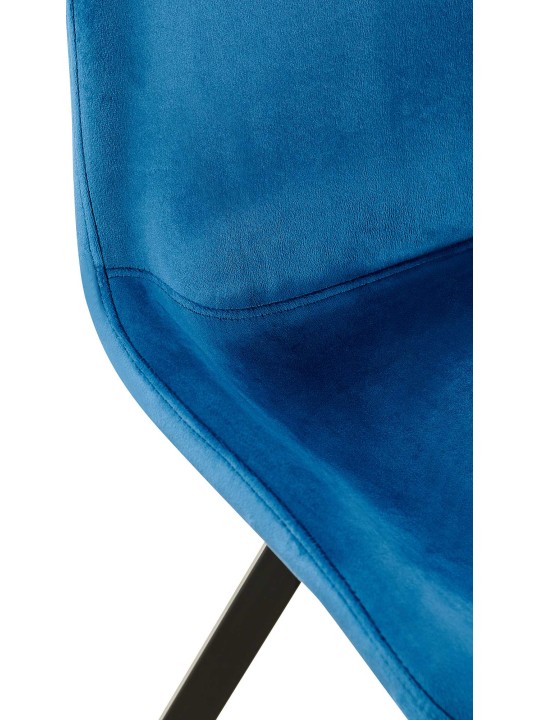 Lewes fluwelen eetkamerstoel, donkerblauw