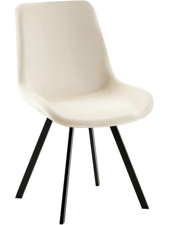 Lewes fluwelen eetkamerstoel, crème Lewes fluwelen eetkamerstoel, crème