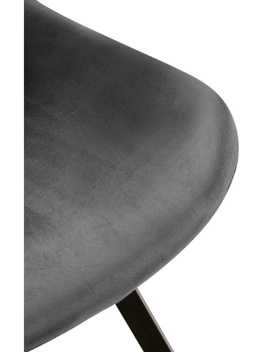 Lewes fluwelen eetkamerstoel, donkergrijs