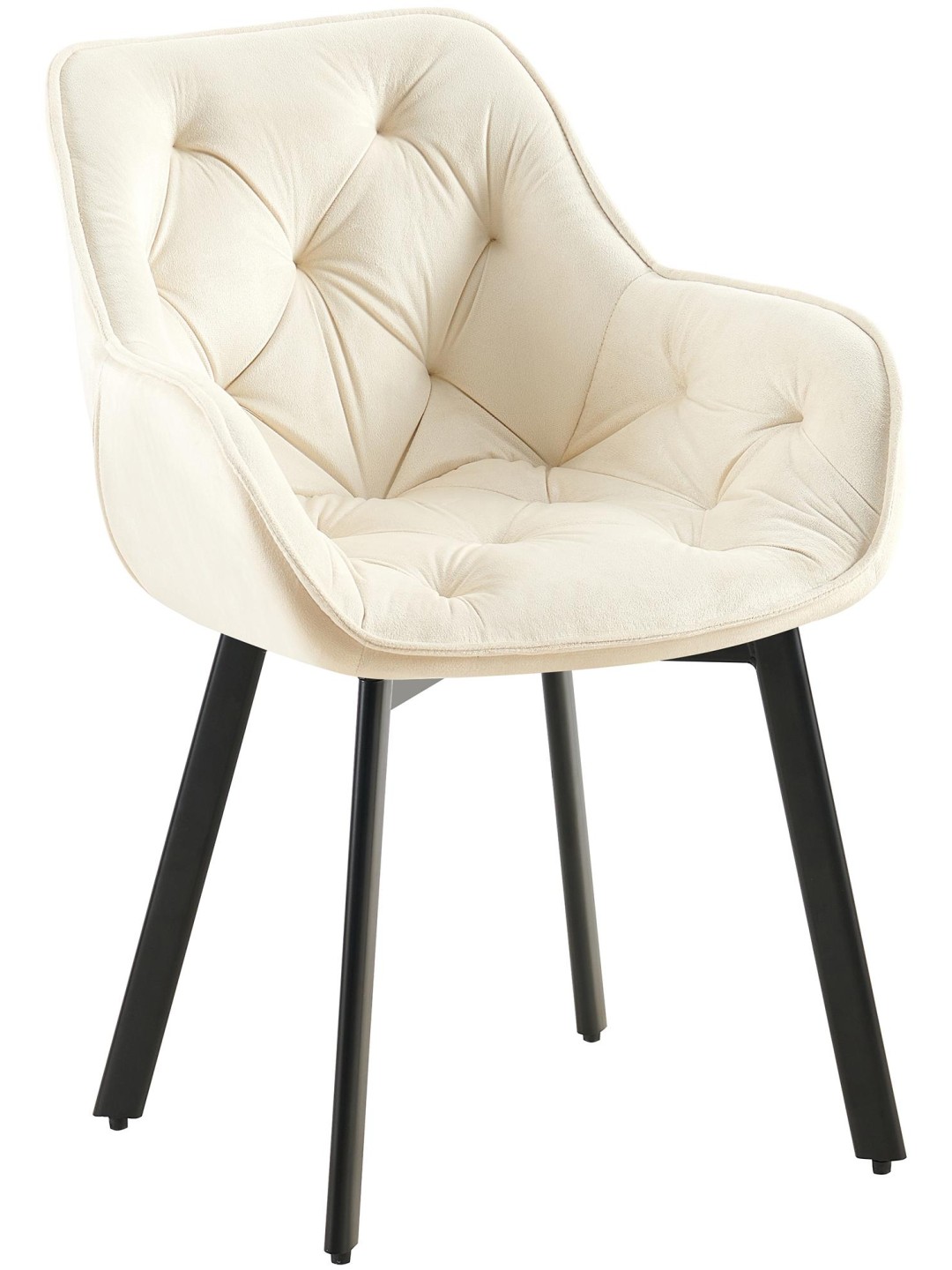 Eetkamerstoel Antigo fluweel, crème