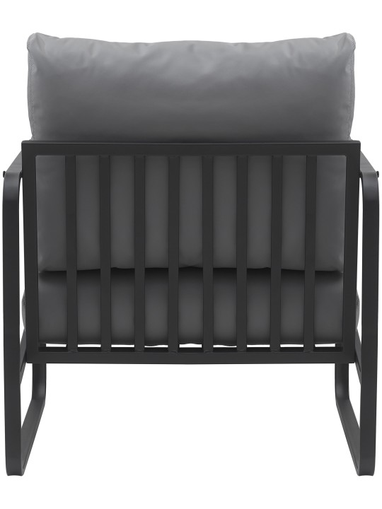 Ligstoel Manea kunstleer, grijs