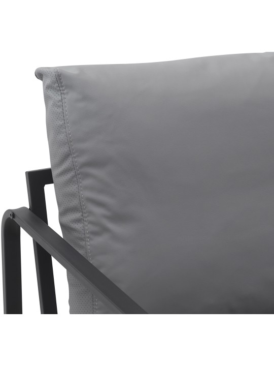 Ligstoel Manea kunstleer, grijs