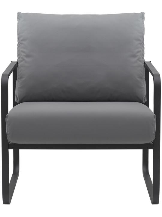 Ligstoel Manea kunstleer, grijs