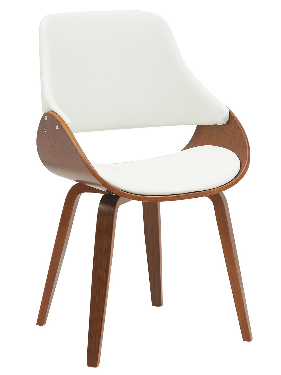 Eetkamerstoel Vangale kunstleer, walnoot/wit