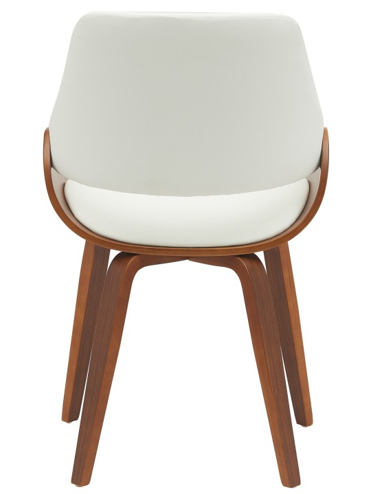 Eetkamerstoel Vangale kunstleer, walnoot/wit