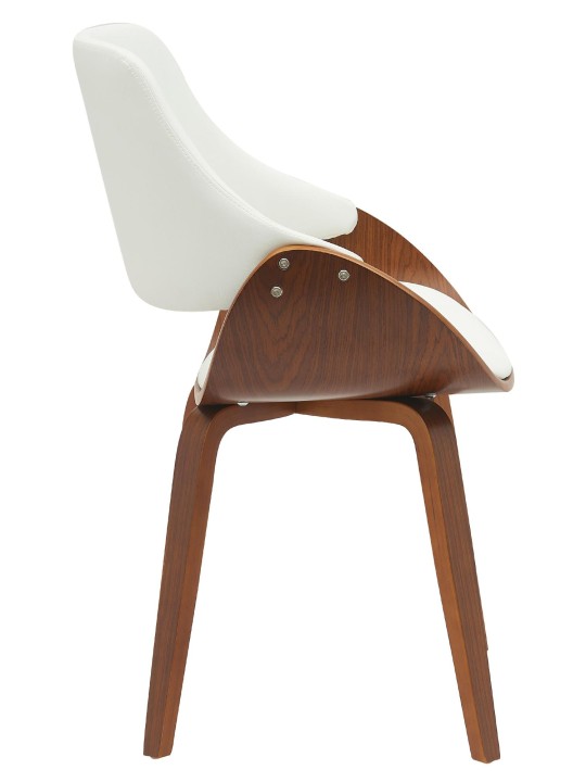 Eetkamerstoel Vangale kunstleer, walnoot/wit