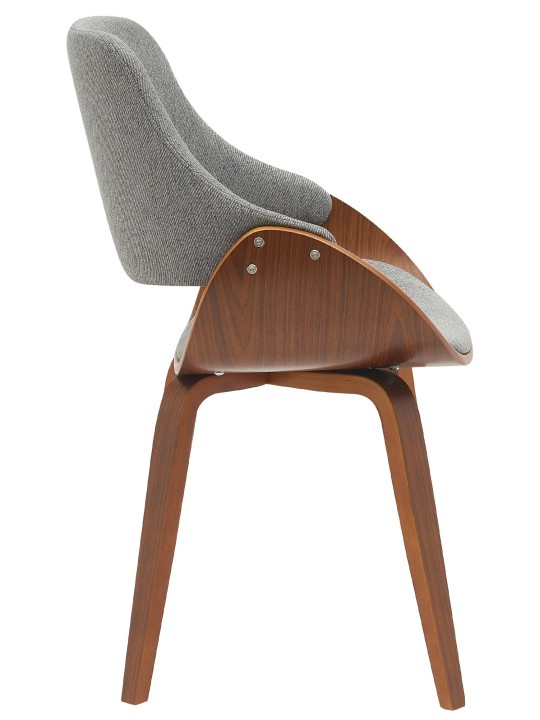 Eetkamerstoel Vangale stof, walnoot/donkergrijs Eetkamerstoel Vangale stof, walnoot/donkergrijs