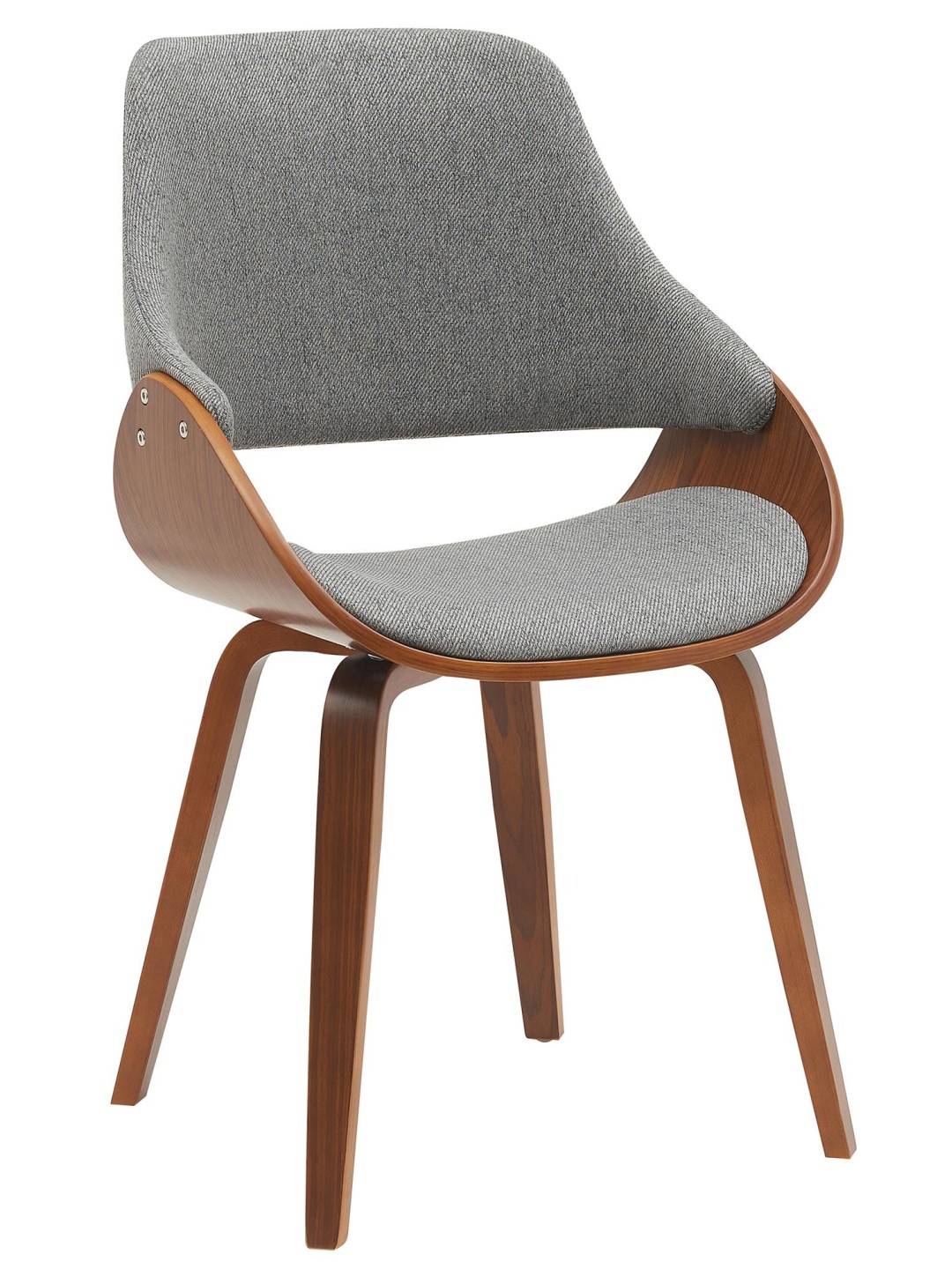 Eetkamerstoel Vangale stof, walnoot/donkergrijs