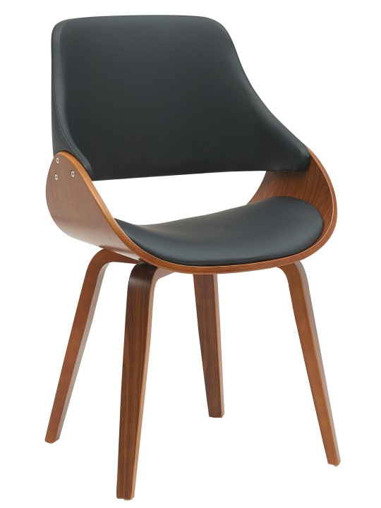 Eetkamerstoel Vangale kunstleer, walnoot/zwart Eetkamerstoel Vangale kunstleer, walnoot/zwart