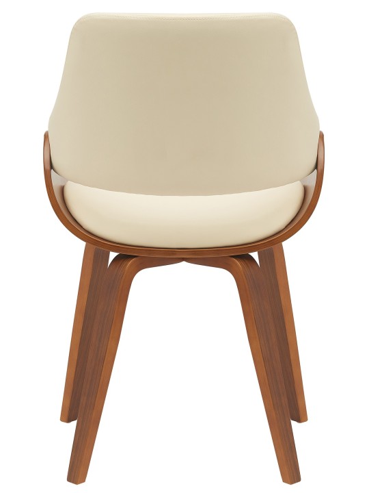 Eetkamerstoel Vangale kunstleer, walnoot/crème