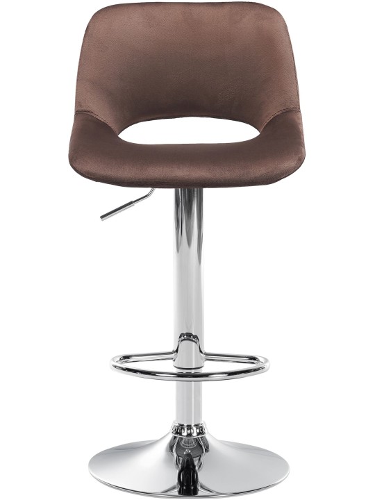 Barkruk Camden fluweel chroom, bruin Barkruk Camden fluweel chroom, bruin