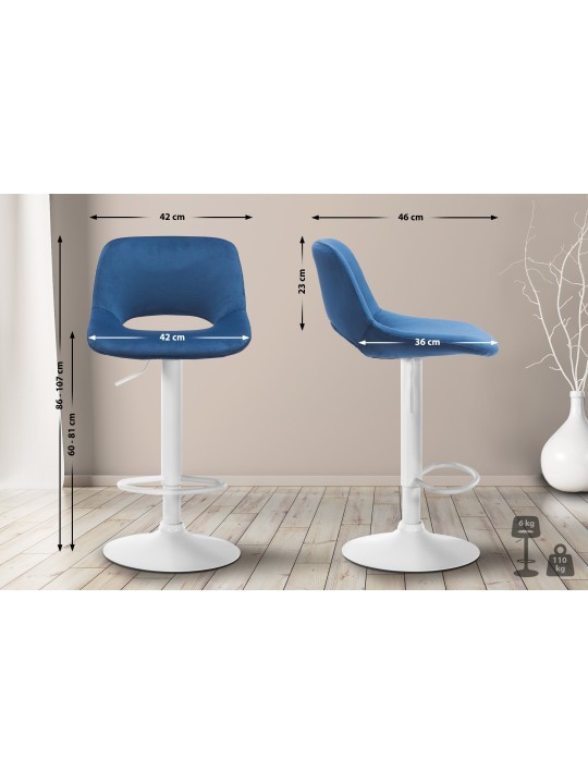 Barkruk Camden fluweel, blauw Barkruk Camden fluweel, blauw