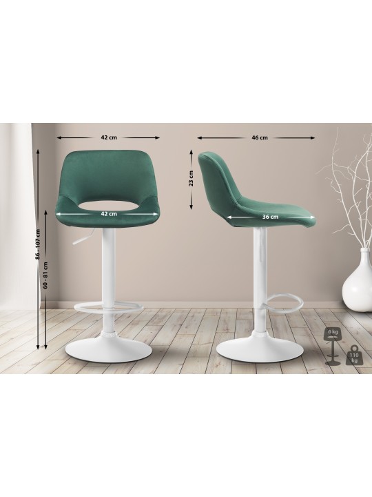 Barkruk Camden fluweel, groen Barkruk Camden fluweel, groen