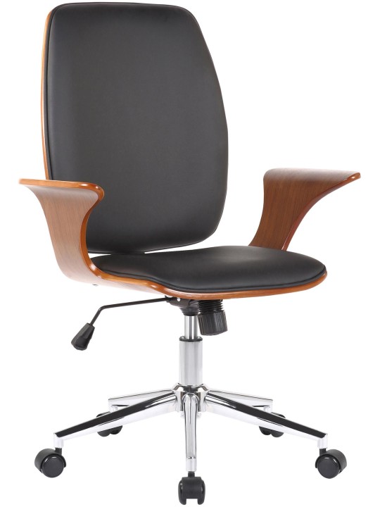 Bureaustoel Burbank kunstleer, walnoot/zwart