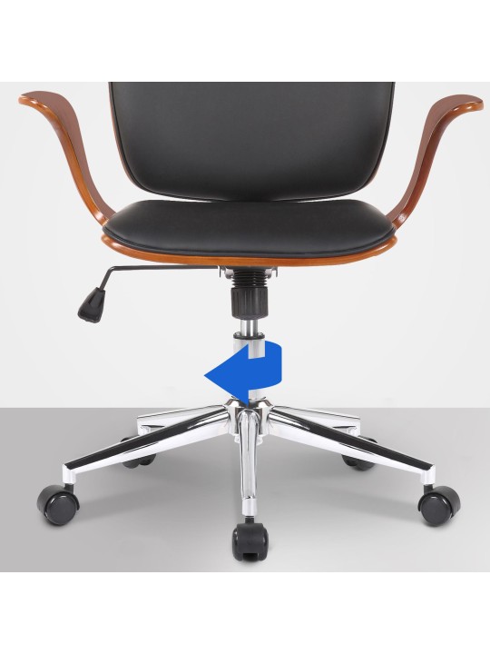 Bureaustoel Burbank kunstleer, walnoot/zwart