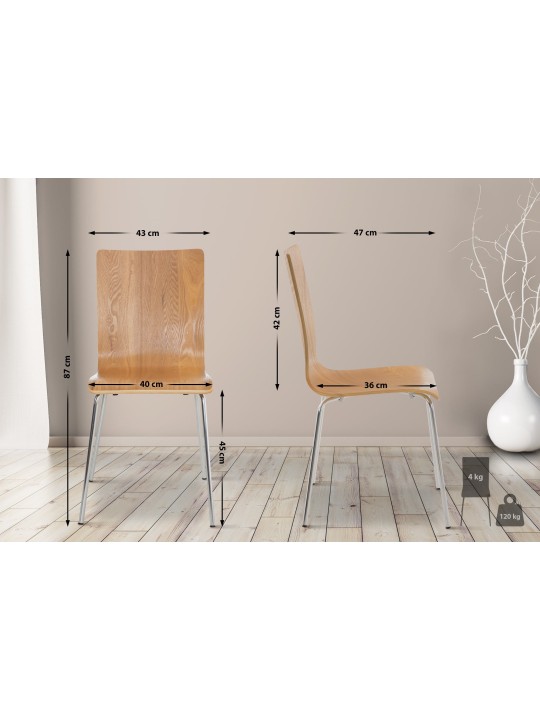 Set van 4 Pepe bezoekersstoelen, eiken Set van 4 Pepe bezoekersstoelen, eiken