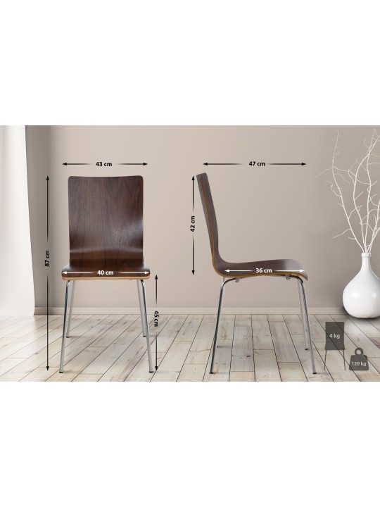 Set van 2 Pepe bezoekersstoelen, walnoot