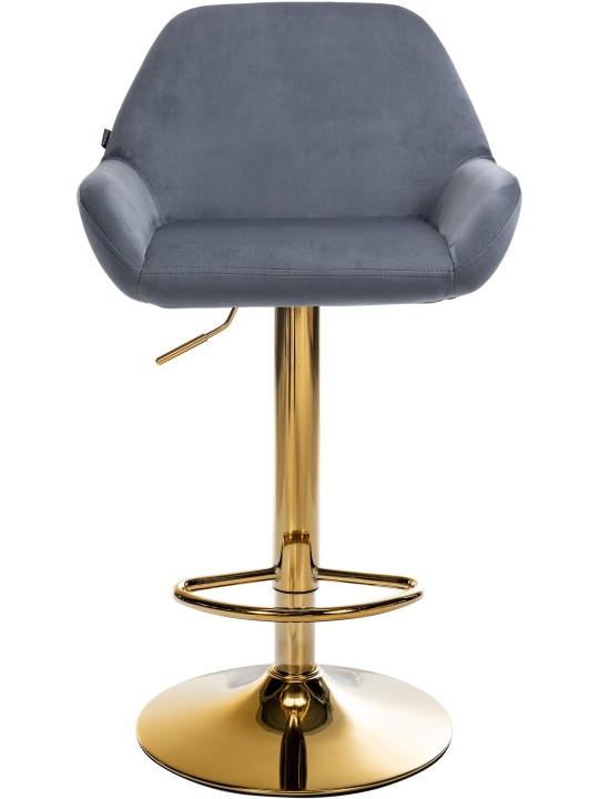 Set van 2 barkrukken Braga goud fluweel, donkergrijs