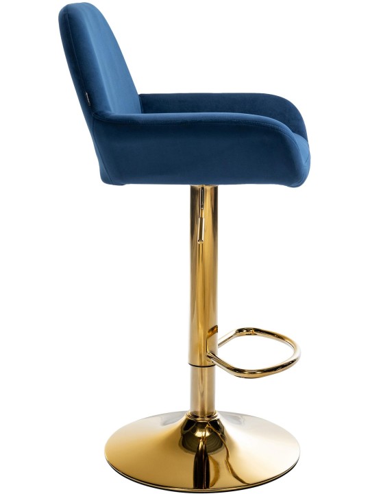 Set van 2 barkrukken Braga goud fluweel, blauw