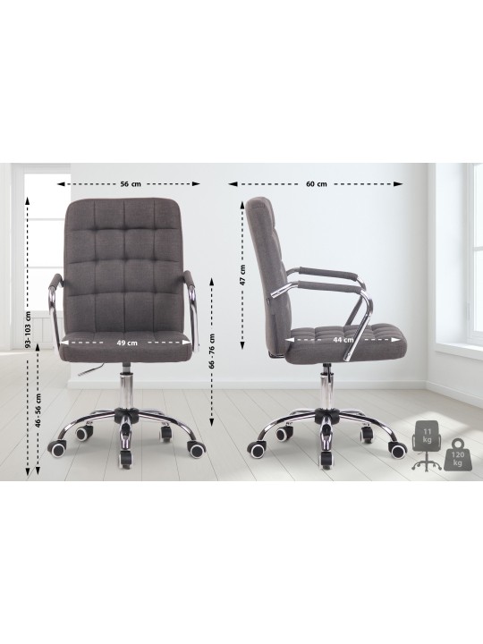 Bureaustoel Terni stof, donkergrijs