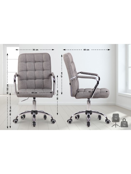 Bureaustoel Terni stof, grijs