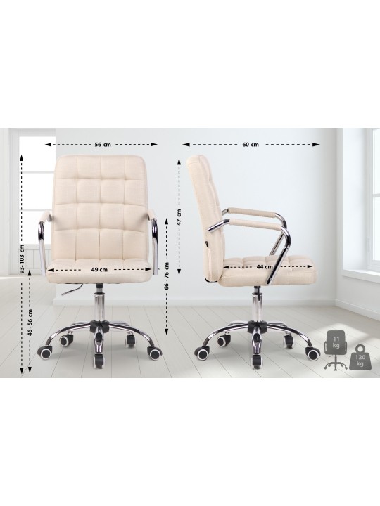 Bureaustoel Terni stof, crème