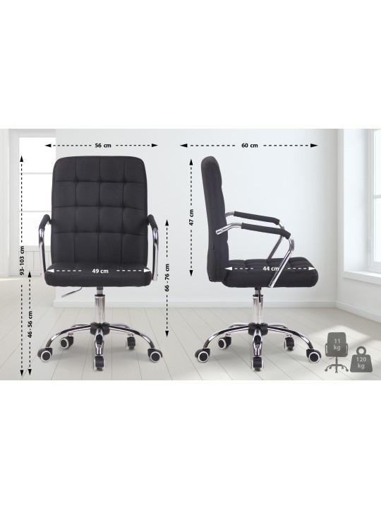 Bureaustoel Terni stof, zwart