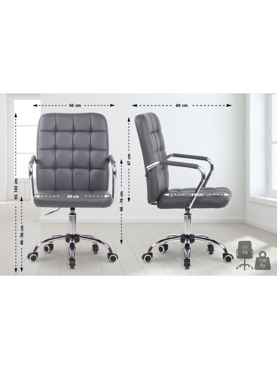 Bureaustoel Terni kunstleer, grijs