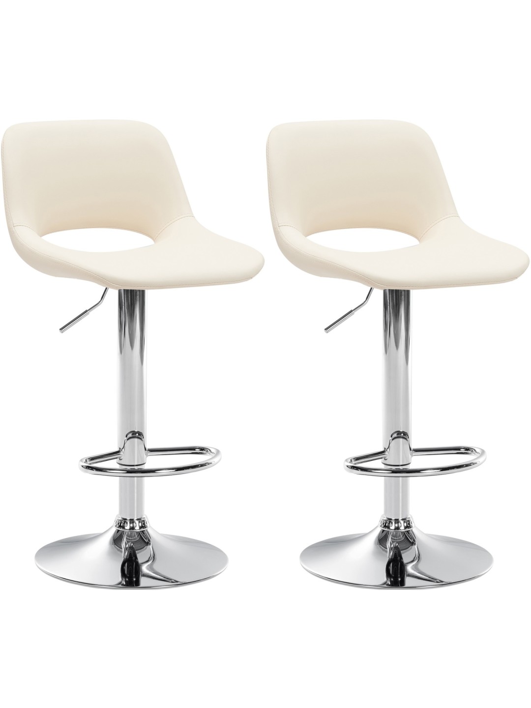 Set van 2 barkrukken Camden kunstleer chroom, crème