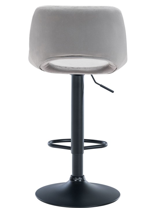 Set van 2 barkrukken Camden fluweel, lichtgrijs