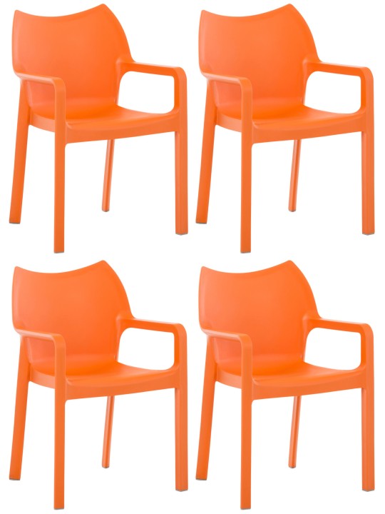 Set van 4 stoelen Diva, oranje Set van 4 stoelen Diva, oranje