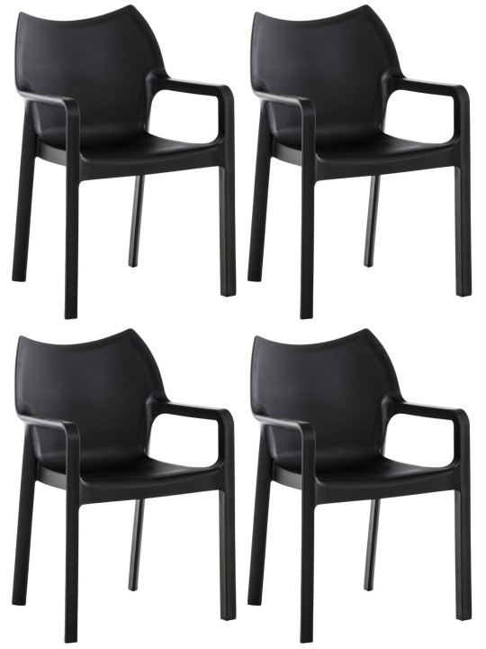 Set van 4 stoelen Diva, zwart Set van 4 stoelen Diva, zwart