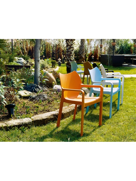 Set van 4 stoelen Diva, lichtgrijs Set van 4 stoelen Diva, lichtgrijs